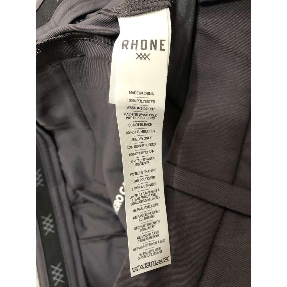 Rhone Gotham Pants Mens 34x26 Gray Slim Fit Performance - Picture 8 of 14